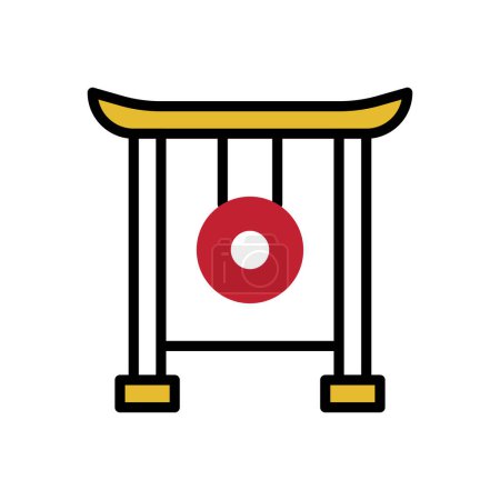 Illustration for Gong icon, web simple illustration - Royalty Free Image