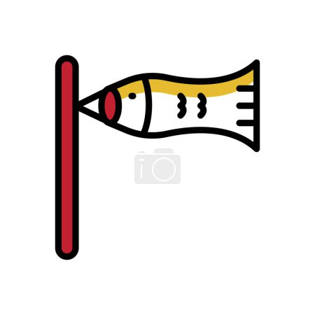 Téléchargez les illustrations : Icône drapeau de poisson, illustration simple web - en licence libre de droit
