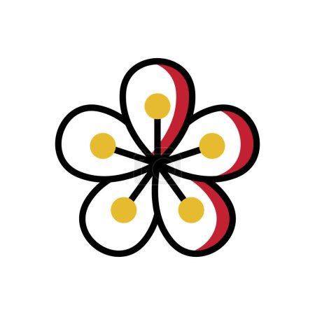 Ilustración de Ciruela icono de la flor, ilustración simple web - Imagen libre de derechos