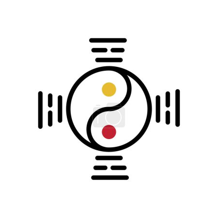 Ilustración de Icono de símbolo yin-yang, ilustración simple web - Imagen libre de derechos