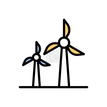 Téléchargez les illustrations : Windmills  icon vector illustration - en licence libre de droit