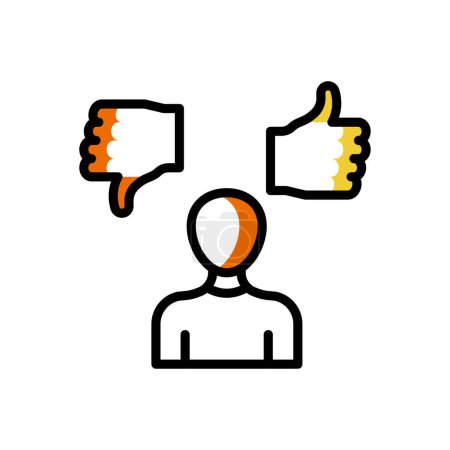 Illustration for Like or dislike with man icon, web simple illustration - Royalty Free Image