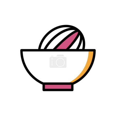 Illustration for Bowl with whisk icon, web simple illustration - Royalty Free Image