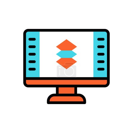 Illustration for Monitor icon vector illustration - Royalty Free Image
