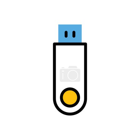 Ilustración de Icono plano USB, ilustración vectorial - Imagen libre de derechos