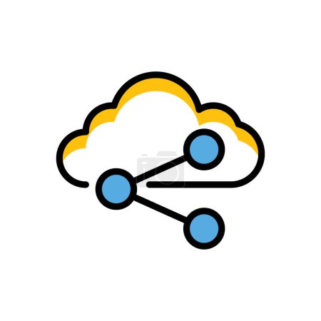 Téléchargez les illustrations : Icône moderne Cloud, illustration vectorielle - en licence libre de droit