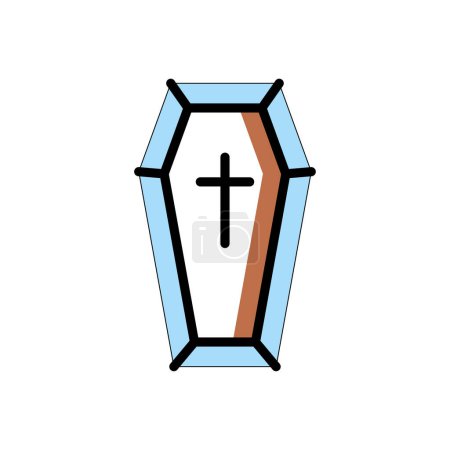 Ilustración de Coffin icono plano, ilustración vectorial - Imagen libre de derechos