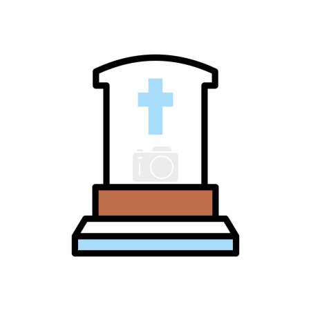 Illustration for Tombstone  icon vector illustration - Royalty Free Image