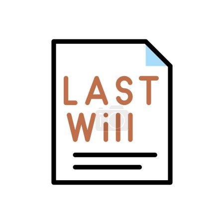Téléchargez les illustrations : Last will  icon vector illustration - en licence libre de droit