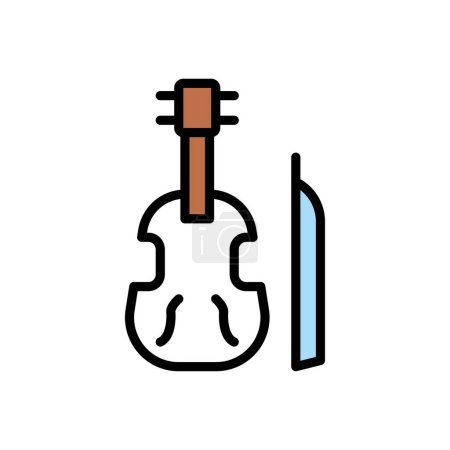 Téléchargez les illustrations : Violin icon vector illustration - en licence libre de droit