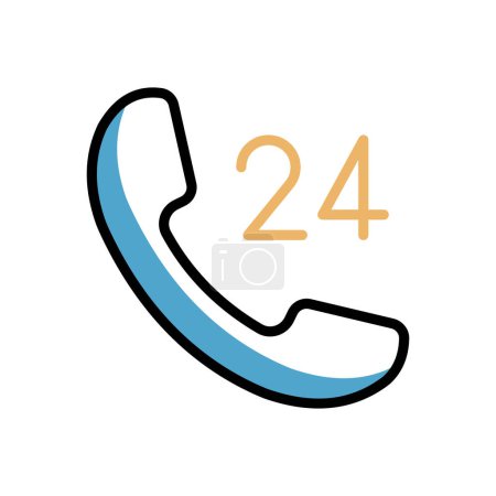 Ilustración de Call 24 icon vector illustration - Imagen libre de derechos