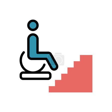 Illustration for Disabled flat icon, vector illustration - Royalty Free Image