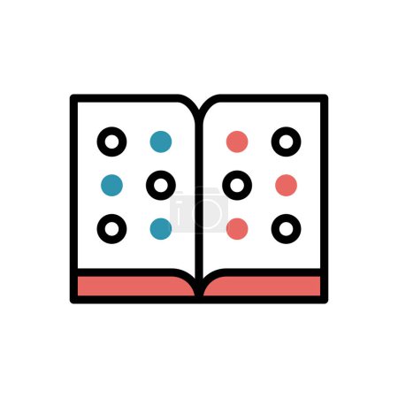 Téléchargez les illustrations : Braille flat icon, vector illustration - en licence libre de droit