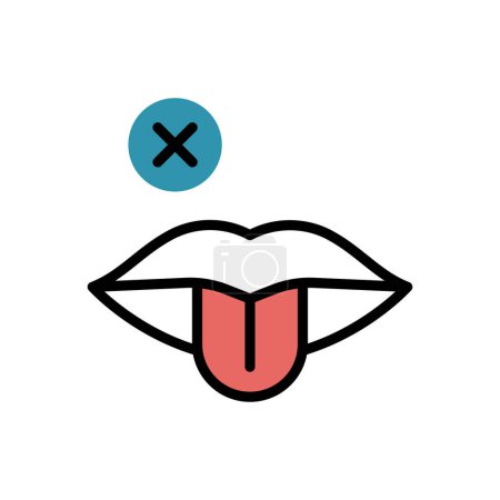 Illustration for No taste flat icon, vector illustration - Royalty Free Image