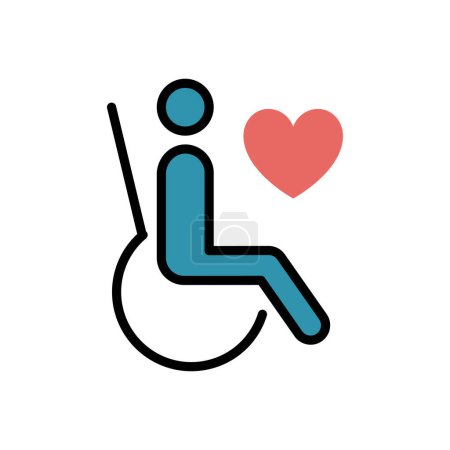 Téléchargez les illustrations : Accessibility  flat icon, vector illustration - en licence libre de droit