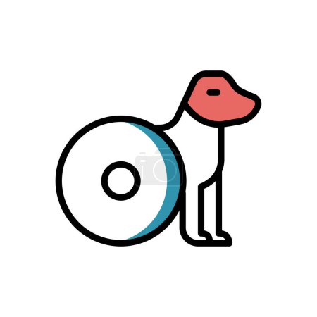 Ilustración de Perro icono plano, vector de ilustración - Imagen libre de derechos