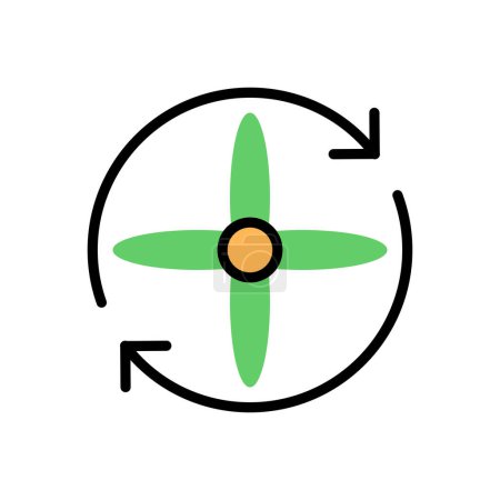 Ilustración de Icono plano de dron, ilustración vectorial - Imagen libre de derechos