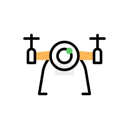 Téléchargez les illustrations : Icône plate de drone, illustration vectorielle - en licence libre de droit