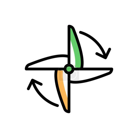 Illustration for Propeller flat icon, vector illustration - Royalty Free Image