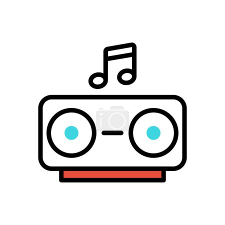 Illustration for Music flat icon, vector illustration - Royalty Free Image