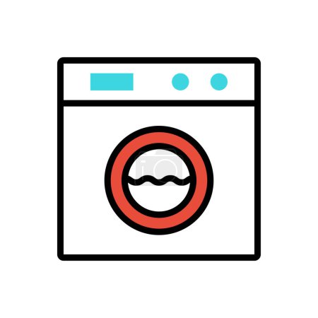 Téléchargez les illustrations : Washing flat icon, vector illustration - en licence libre de droit