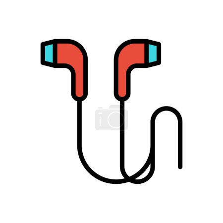 Illustration for Earphones icon vector illustration - Royalty Free Image