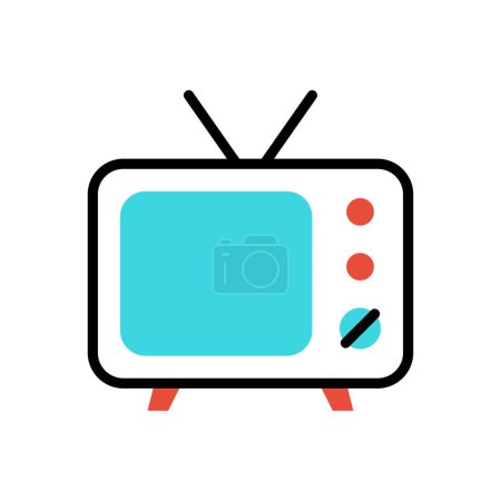 Téléchargez les illustrations : Television vector illustration icon background - en licence libre de droit