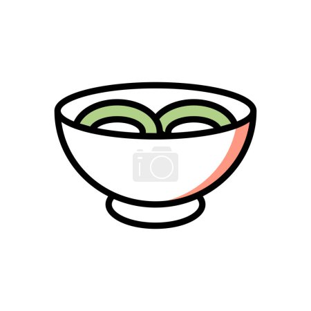 Téléchargez les illustrations : Bowl vector illustration icon background - en licence libre de droit