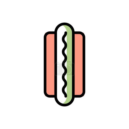 Téléchargez les illustrations : Hotdog vector illustration icon background - en licence libre de droit