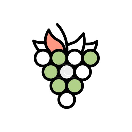 Téléchargez les illustrations : Grapes vector illustration icon background - en licence libre de droit