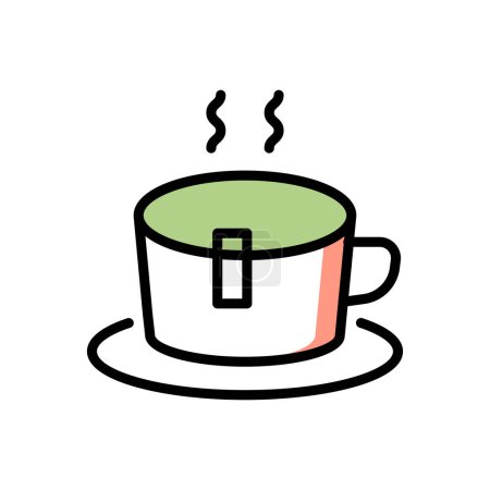 Illustration for Hot tea vector illustration icon background - Royalty Free Image