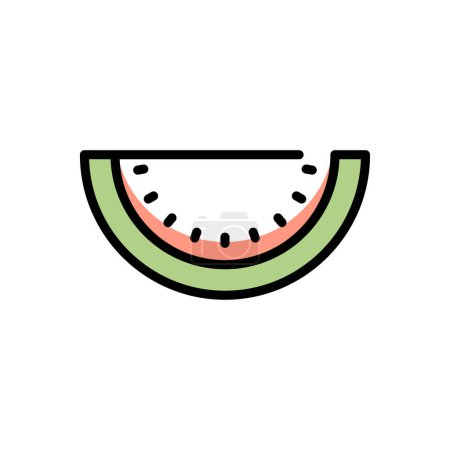 Téléchargez les illustrations : Watermelon vector illustration icon background - en licence libre de droit