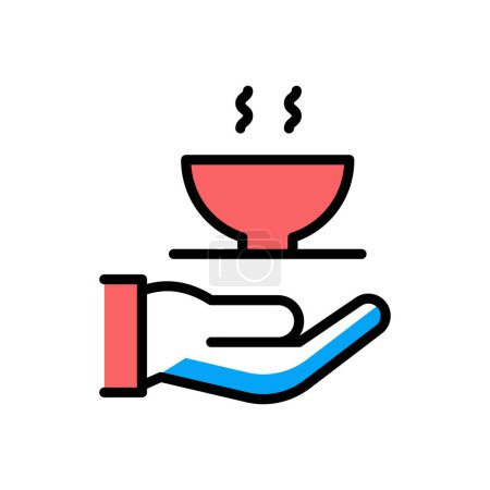 Téléchargez les illustrations : Waiter vector illustration icon background - en licence libre de droit
