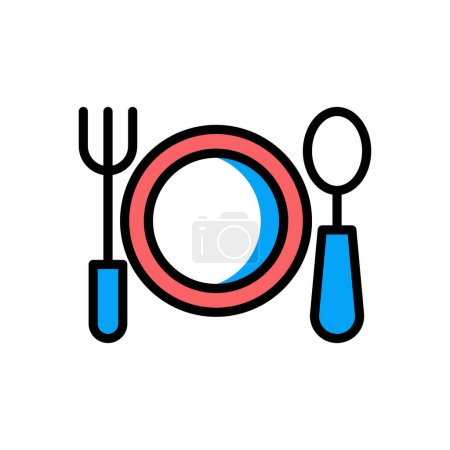 Téléchargez les illustrations : Dish vector illustration icon background - en licence libre de droit