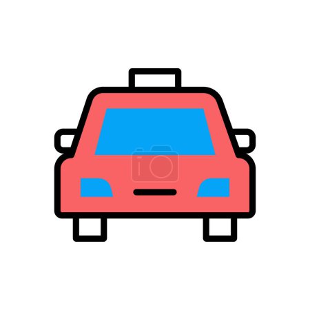 Téléchargez les illustrations : Taxi vector illustration icon background - en licence libre de droit
