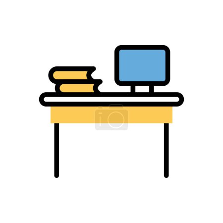 Téléchargez les illustrations : Desk vector illustration icon background - en licence libre de droit