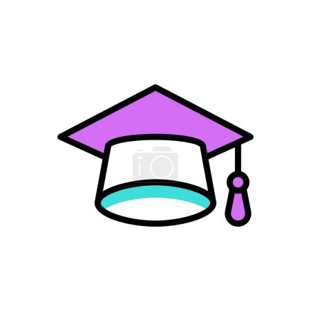 Illustration for Degree cap vector illustration icon background - Royalty Free Image