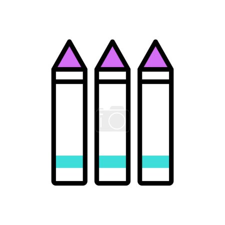 Téléchargez les illustrations : Crayons vector illustration icon background - en licence libre de droit