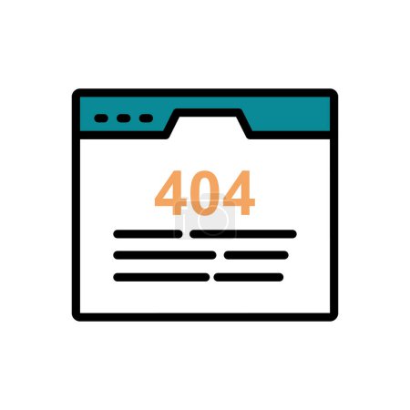 Téléchargez les illustrations : Error 404 vector illustration icon background - en licence libre de droit