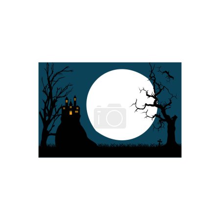 Illustration for There is a scary castle in the forest. - Royalty Free Image