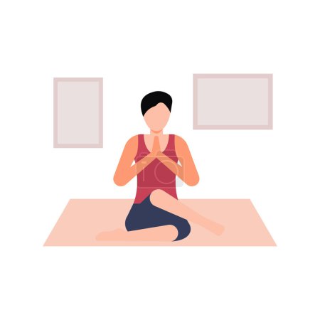 Illustration for The girl is doing yoga. - Royalty Free Image