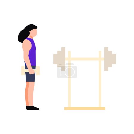 Illustration for Girl lifting dumbbell for fitness. - Royalty Free Image