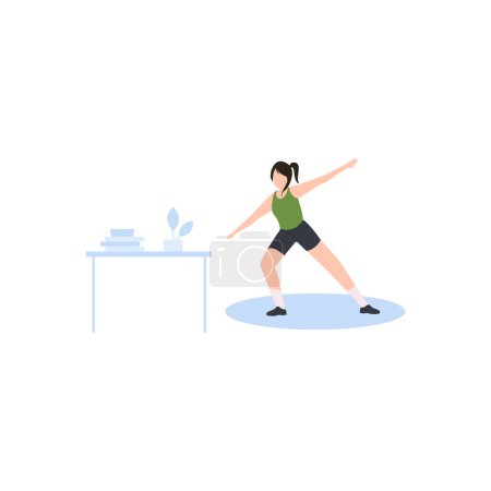 Illustration for Girl taking exercise positions. - Royalty Free Image