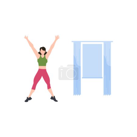 Illustration for The girl is exercising. - Royalty Free Image