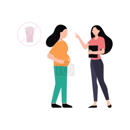 Illustration for Pregnant women are not allowed to drink. - Royalty Free Image