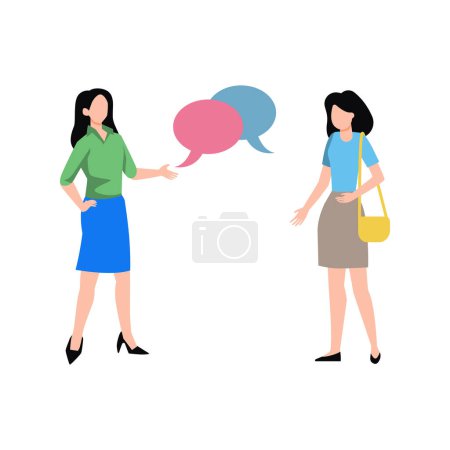 Illustration for The girls are talking to each other. - Royalty Free Image