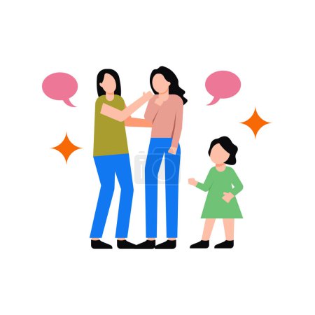 Illustration for Mothers are standing and talking. - Royalty Free Image