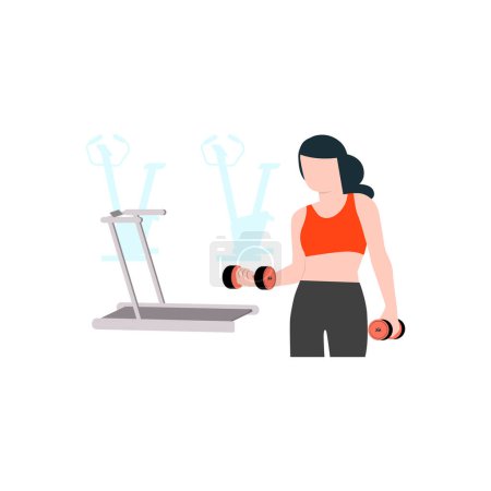 Illustration for Girl doing dumbbell exercise. - Royalty Free Image