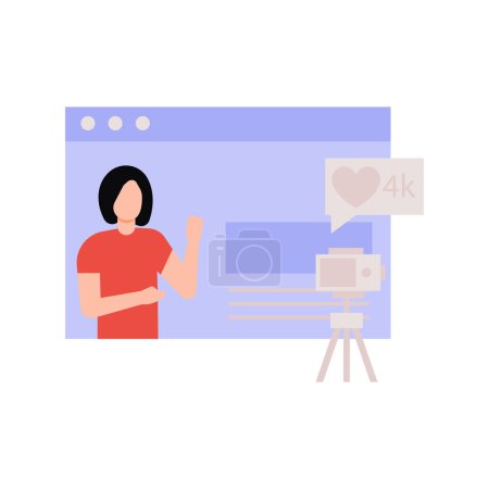 Illustration for The girl is shooting videos online. - Royalty Free Image