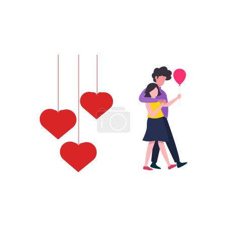Illustration for The couple is walking. - Royalty Free Image